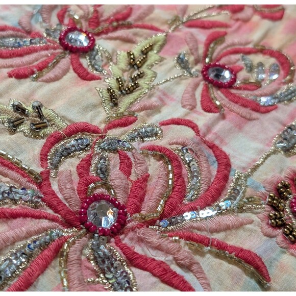 Soft Surroundings Size XL Descana Blouse Button Up Mixed Media Embellished - Picture 7 of 12